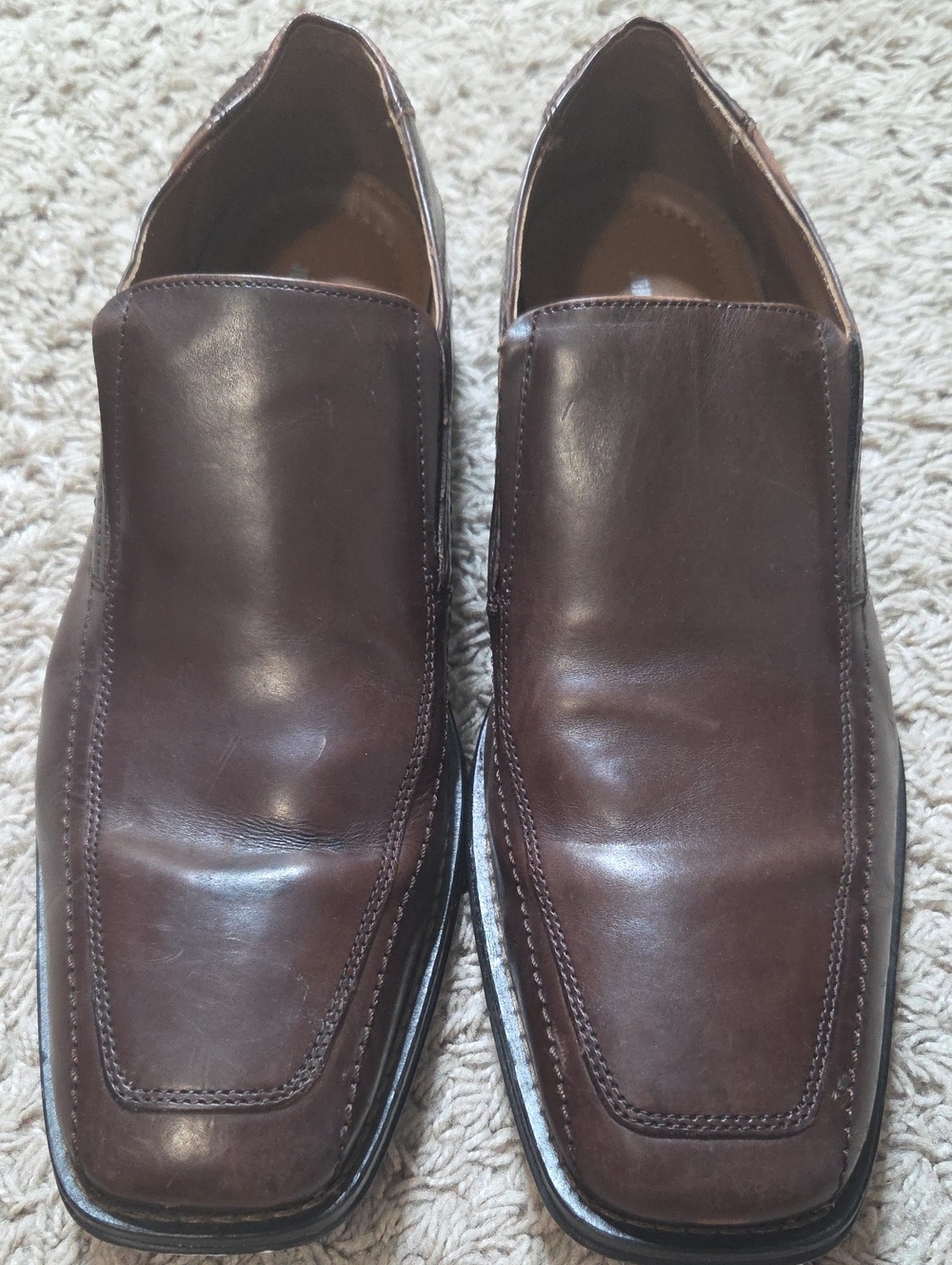 Johnston & Murphy Dark Brown Leather Slip-On Loafers,9.5M